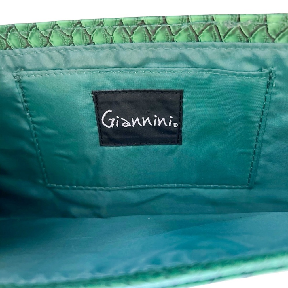 Vintage Giannini Green Faux Leather and Snake Skin Clutch - Picture 3 of 6